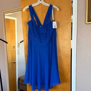 David's Bridal Cobalt High Low Dress